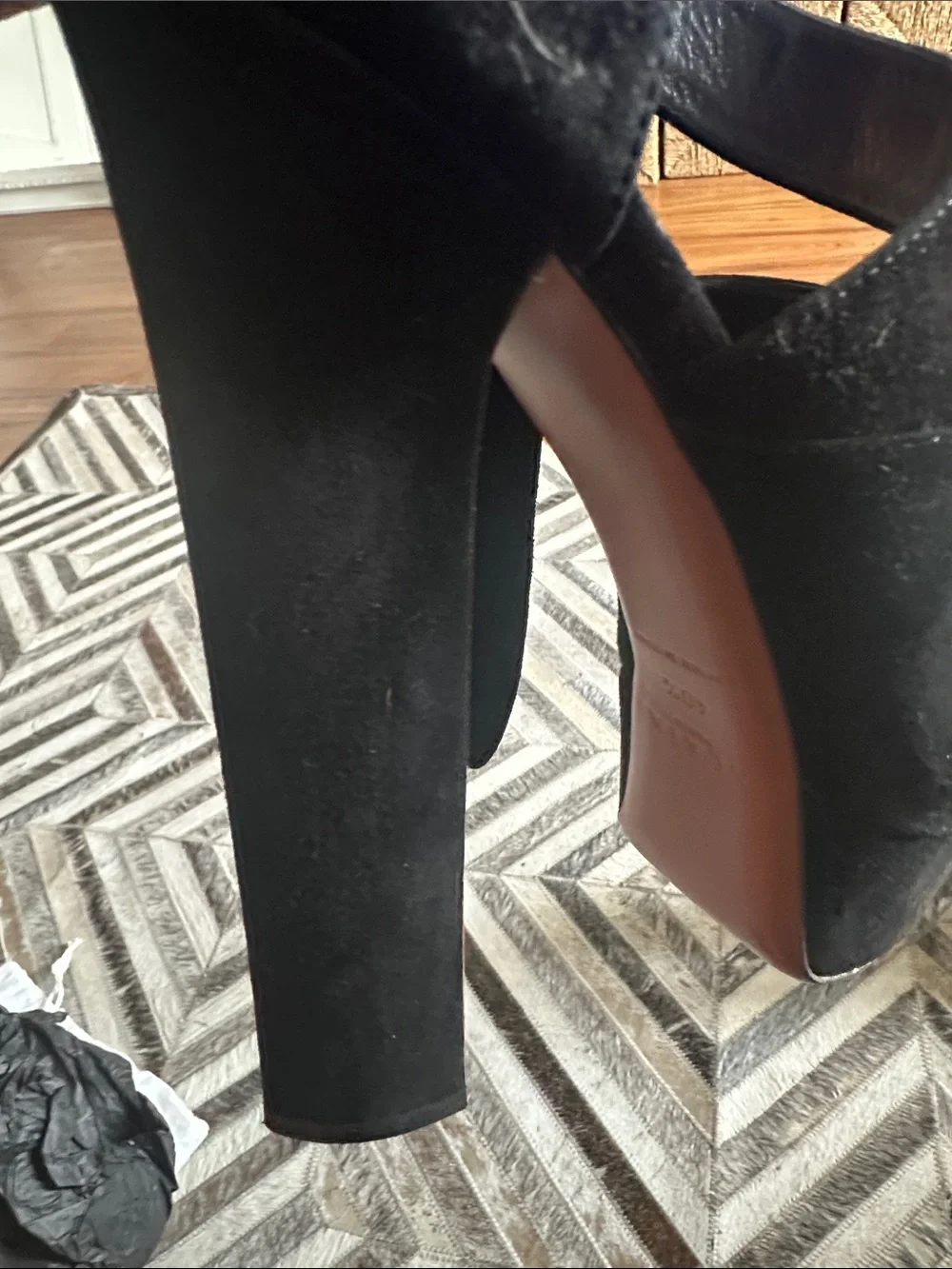 Alaia Black Suede Platform Slingback Heels/ Suede D'Orsay Pumps